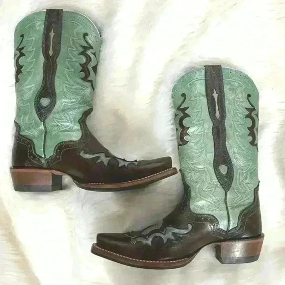 Ariat Women's Rienda Performance Boot 10009552 Brown/Teal Size 6.5 - Picture 10 of 11